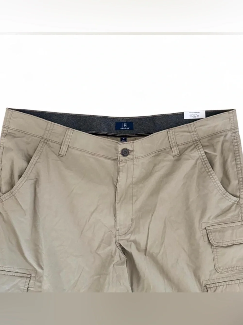 NWT George Men Size 42 Brown Bowery Messenger Cargo Shorts Below Knee Stretch 🩳 - Picture 3 of 9